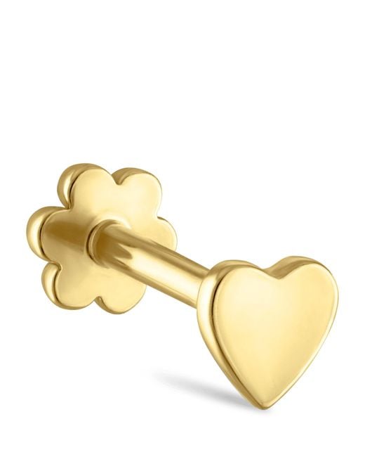 Maria Tash Metallic Heart Threaded Stud Earring