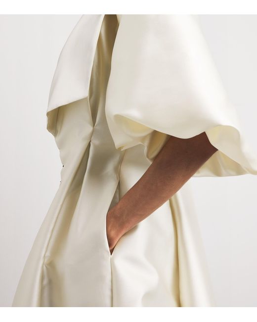 Sabina Bilenko White Satin Twill Martina Opera Coat