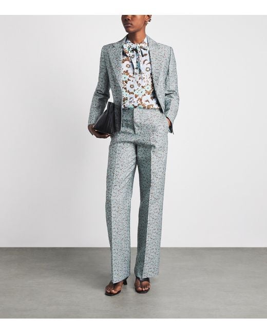 Tory Burch Gray Jacquard Trousers