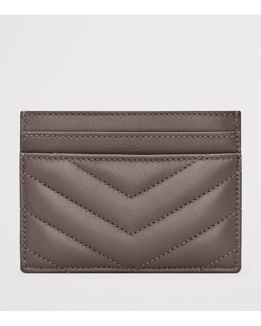 Saint Laurent Brown Leather Cassandre Card Holder