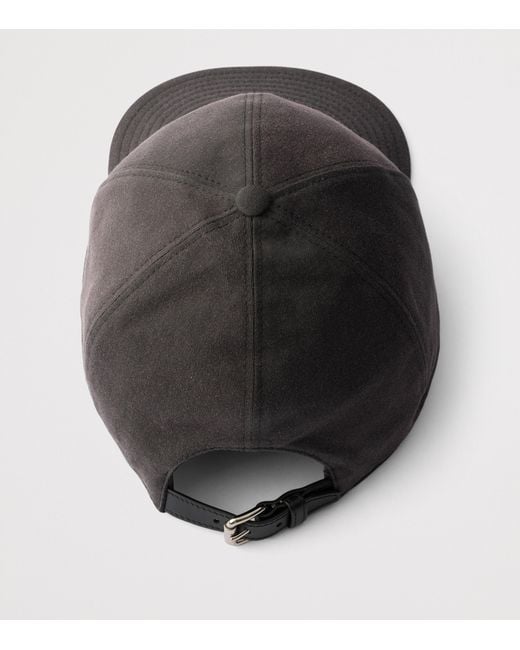 Prada Black Old Gabardine Baseball Cap for men
