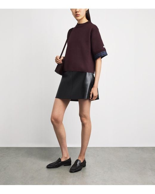 Claudie Pierlot Purple Knitted Funnel-Neck Sweater Top