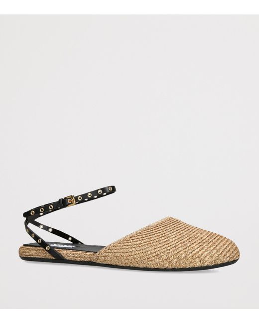 Alaïa Natural Raffia Mules