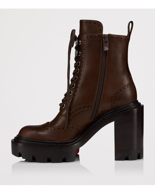 Christian Louboutin Brown College Leather Heeled Boots 100