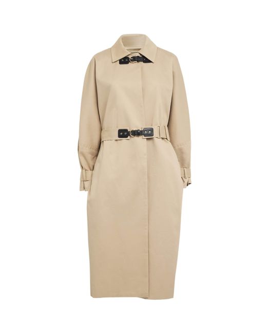 Maje Natural Cotton Longline Trench Coat