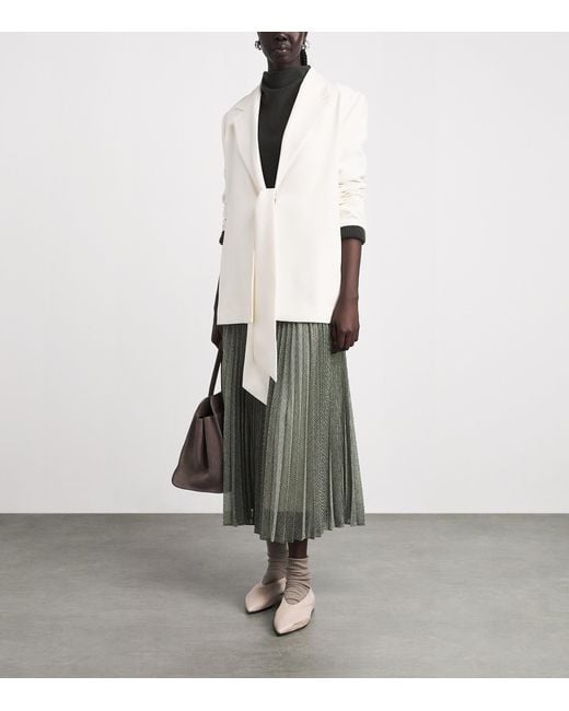 Vince Gray Pleated Midi Skirt