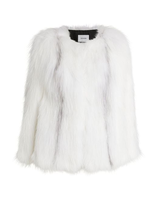 Yves Salomon White Fox Fur Jacket
