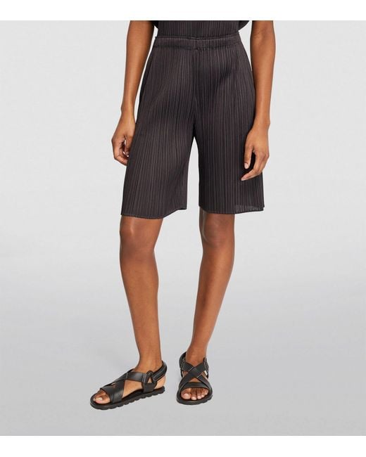 Pleats Please Issey Miyake Black Monthly Colors April Shorts