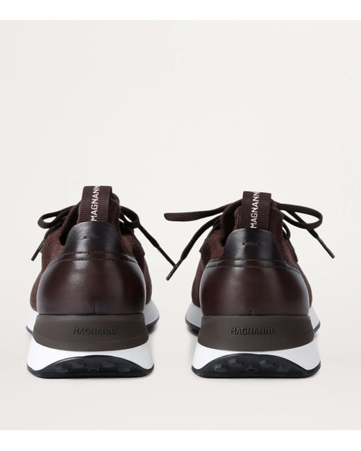 Magnanni Shoes Brown Stratus Lyteknit Sneakers for men