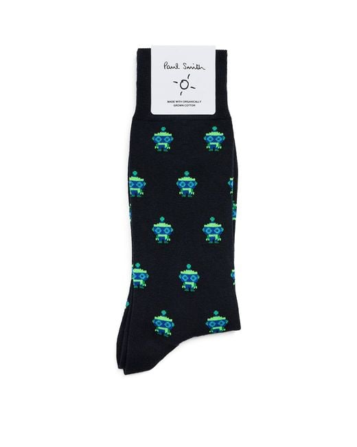 Paul Smith Blue Robot Socks for men