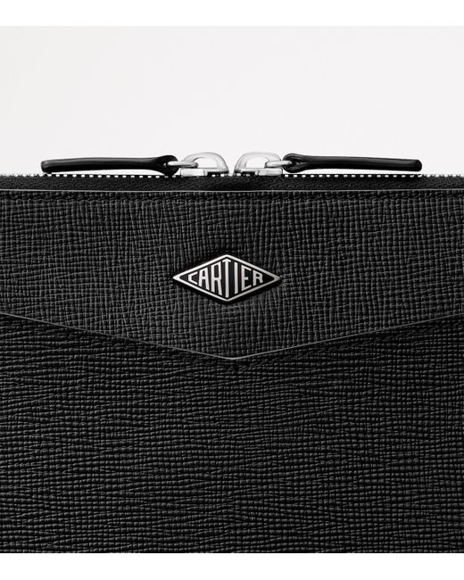 Cartier Black Leather Losange Portfolio Bag for men