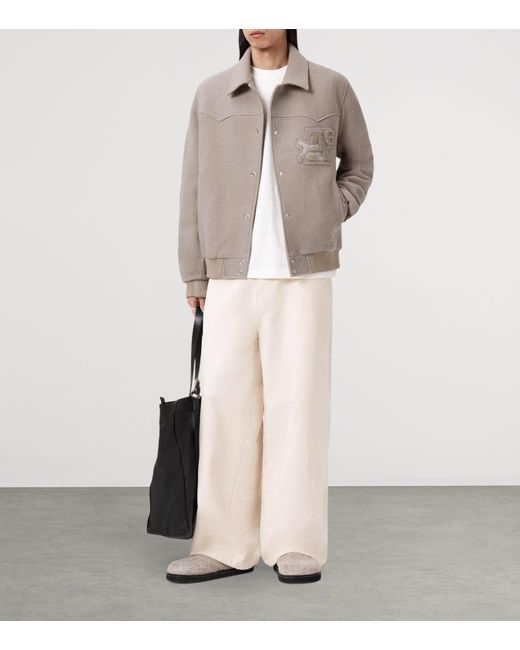 AllSaints Gray Wool Royce Bomber Jacket for men