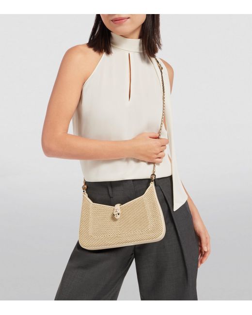 BVLGARI Metallic Small Chevron Serpenti Baia Shoulder Bag