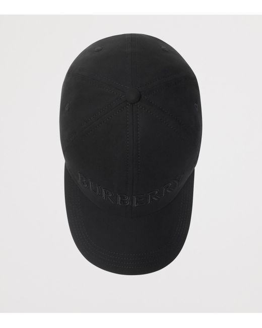 Burberry Black Cotton Gabardine Logo Cap for men