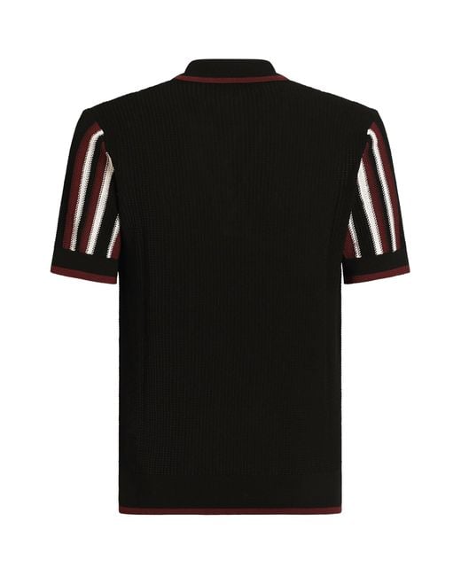 Dolce & Gabbana Black Cotton Camp-Collar Shirt for men