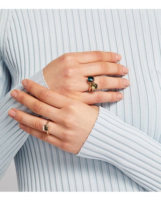 Pomellato Blue Rose And Topaz Nudo Petit Ring