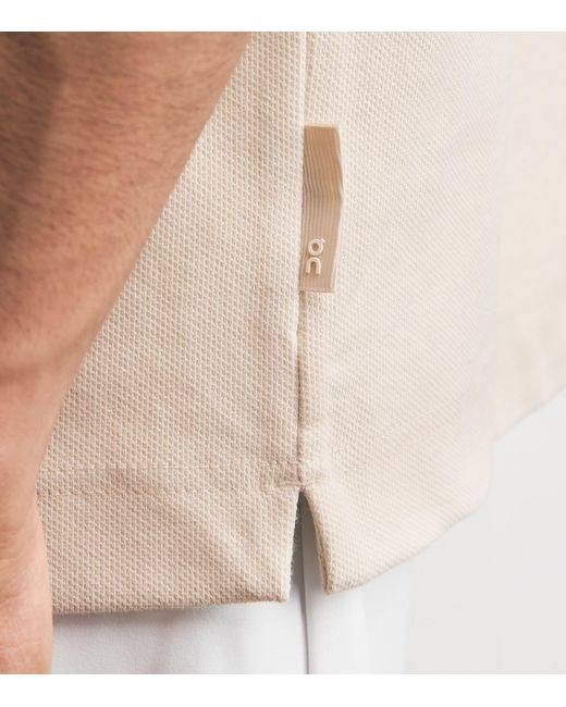 On Shoes White Cott Pique Polo Shirt for men