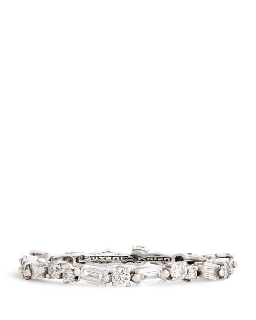 Suzanne Kalan White And Diamond Thin Mix Ring