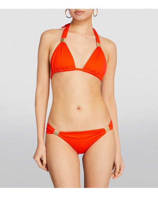 Heidi Klein Red Adjustable-slider Bikini Top