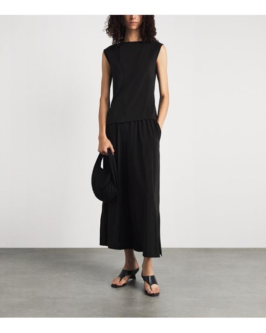 Issey Miyake Black Drape Jersey Sleeveless Blouse
