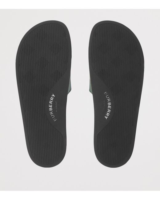 Burberry Green Check Slides for men