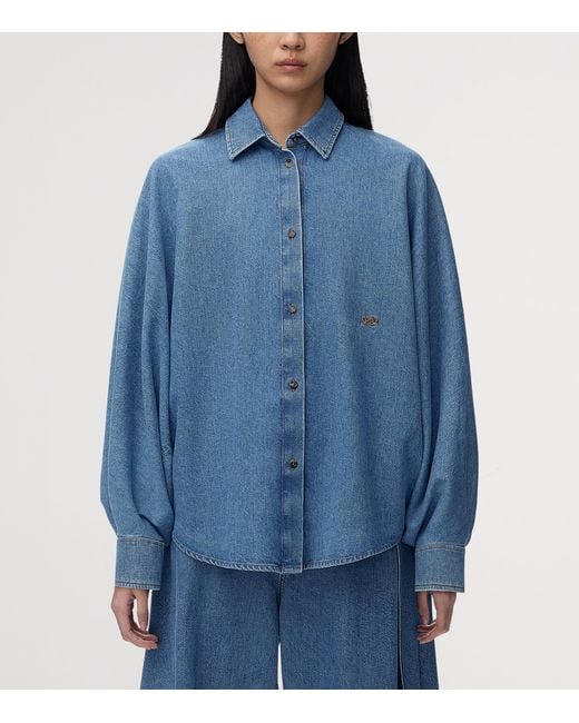 Loewe Blue Oversized Denim Shirt