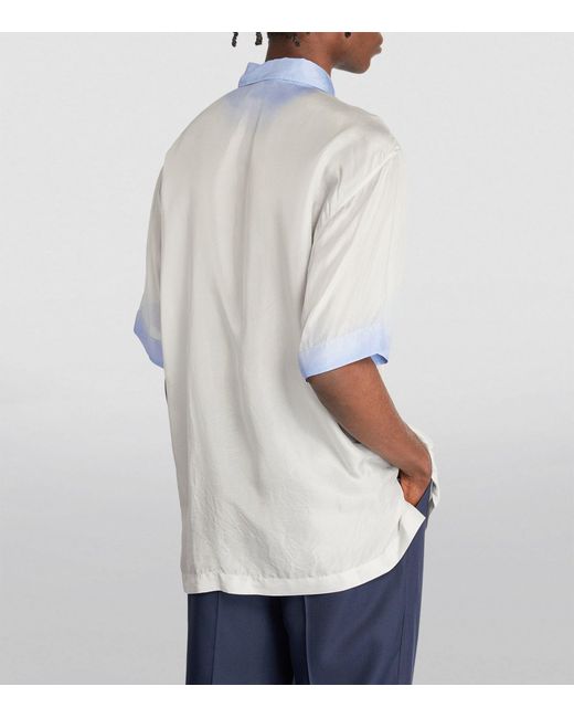 Dries Van Noten White Silk Short-sleeve Shirt for men