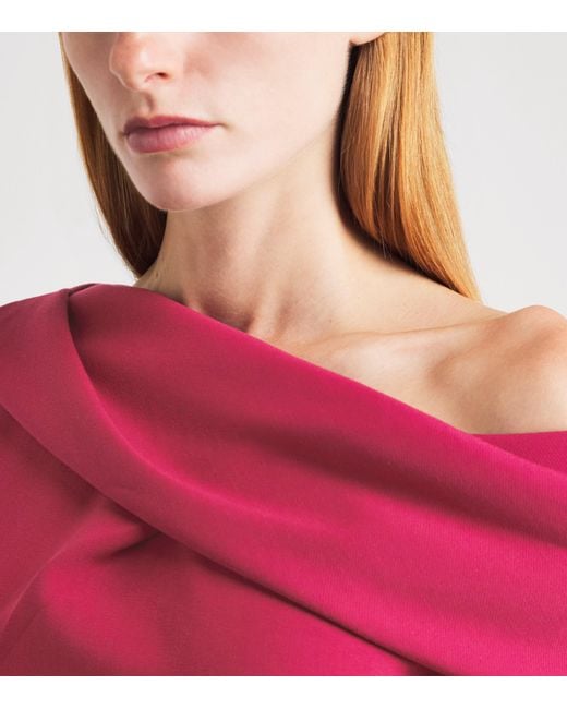 Roland Mouret Pink Asymmetric Midi Dress