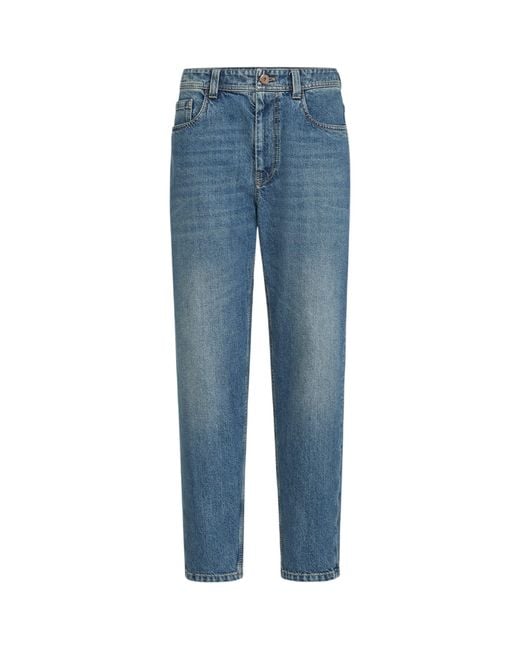 Brunello Cucinelli Blue Authentic Cotton Straight Jeans