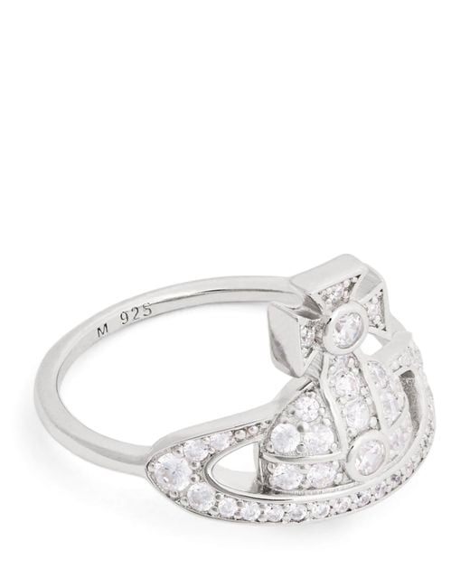 Vivienne Westwood White Embellished Little Orb Ring