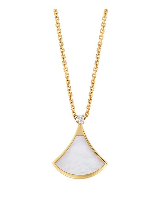 BVLGARI Metallic Yellow Gold, Diamond And Mother-of-pearl Divas' Dream Necklace
