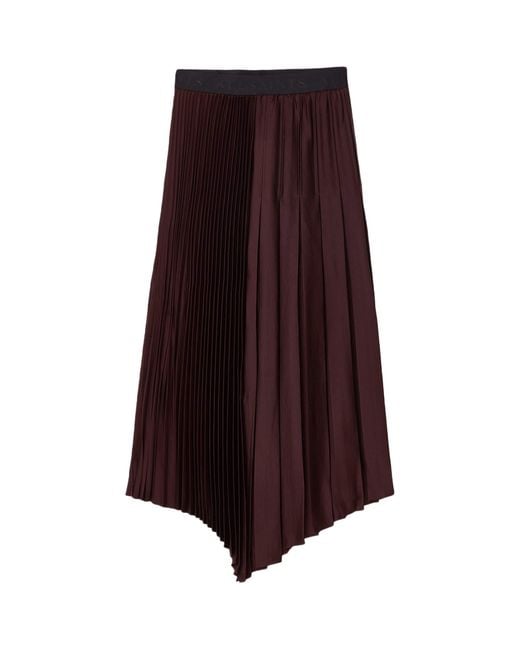 AllSaints Brown Pleated Jax Skirt