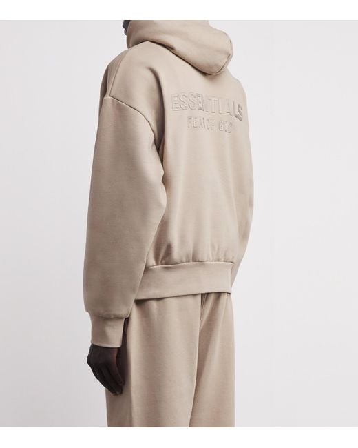 Fear Of God Gray Cotton-Blend Logo Hoodie for men