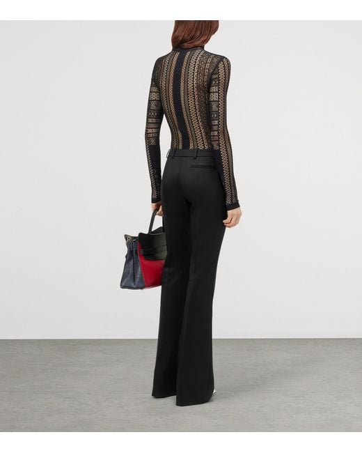 McQueen Black Wool Bootcut Trousers