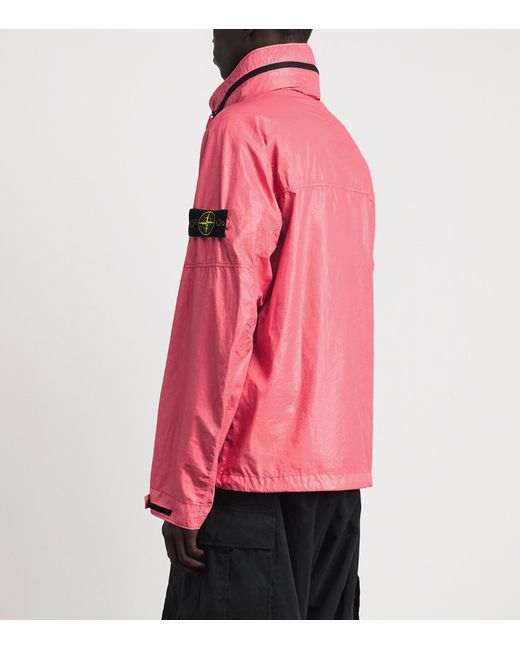 Stone Island Pink Nylon 3L-Tc Hooded Jacket for men