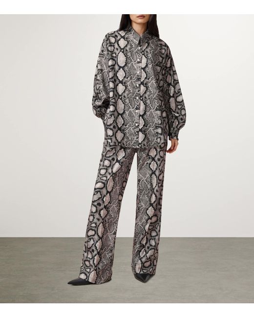 AllSaints Gray Snakeskin Print Charli Shirt