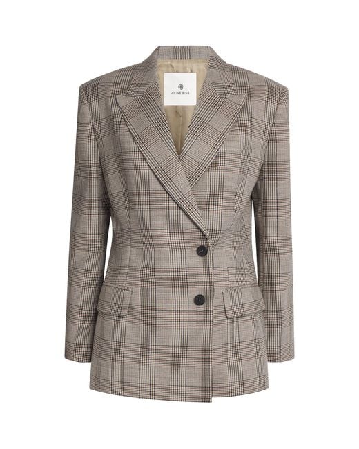 Anine Bing Gray Wool Aretha Blazer