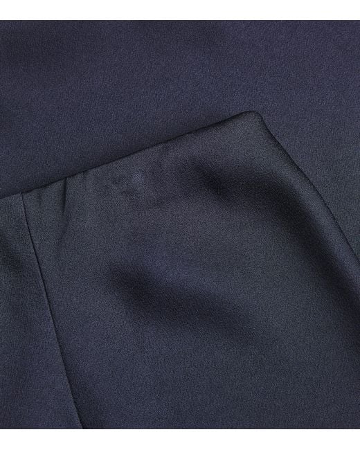 Veronica Beard Blue Braddock Wide-Leg Trousers