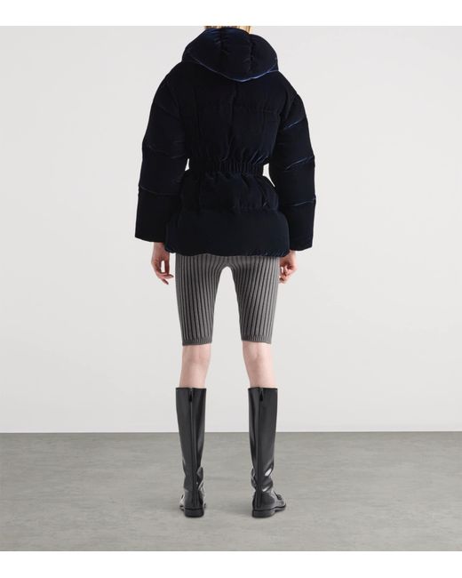 Prada Blue Velvet Down Jacket