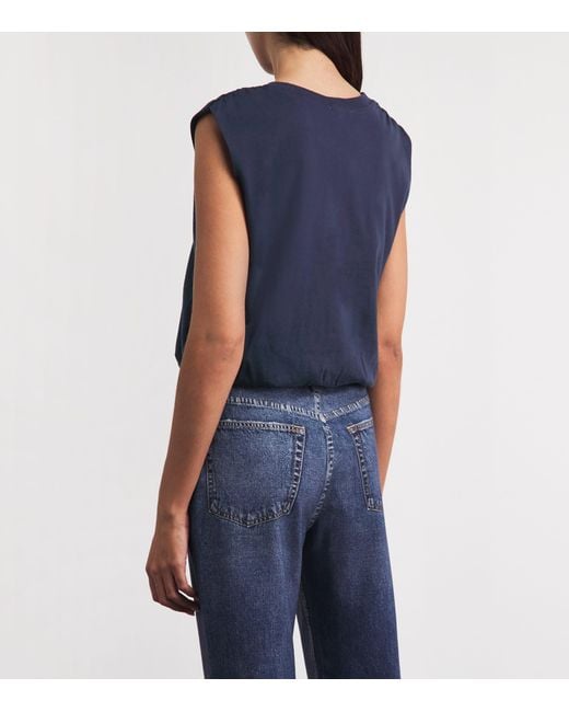Rag & Bone Blue Mica Bubble Crop Top