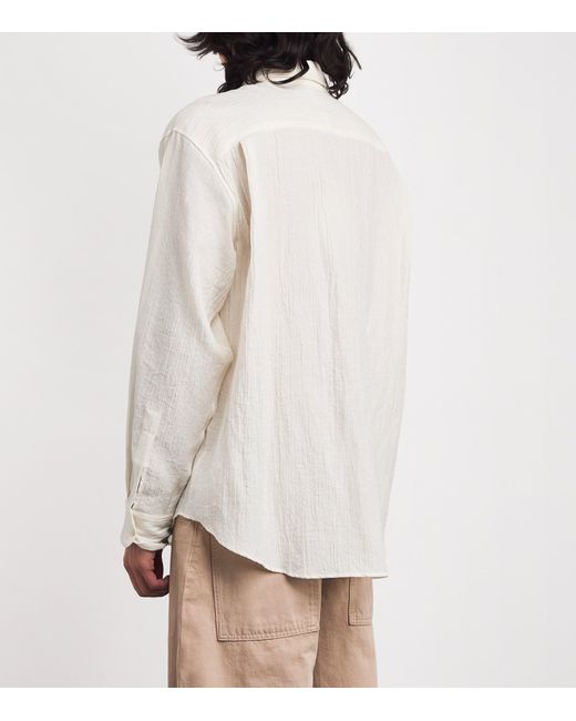 Studio Nicholson White Cotton-Blend Oversized View Shirt for men