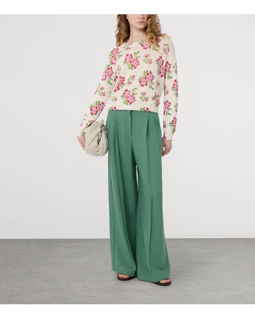 Weekend by Maxmara White Cotton Floral Sweater