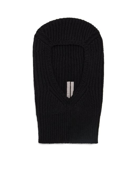 Rick Owens Black Wool Balaclava for men