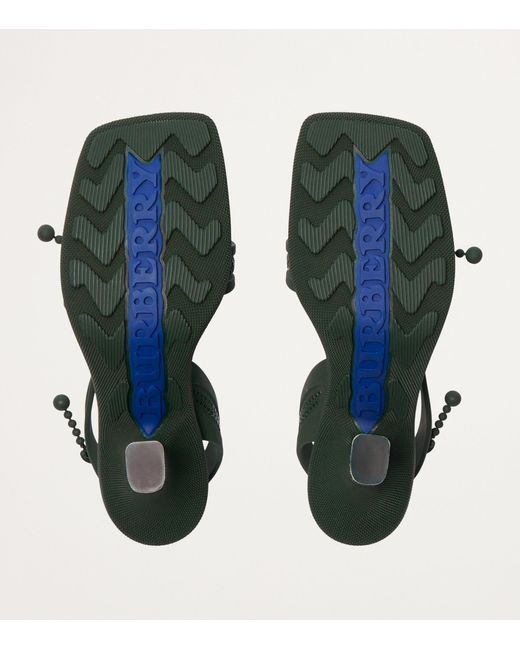 Burberry Green Rubber Gel Slingback Sandals 90