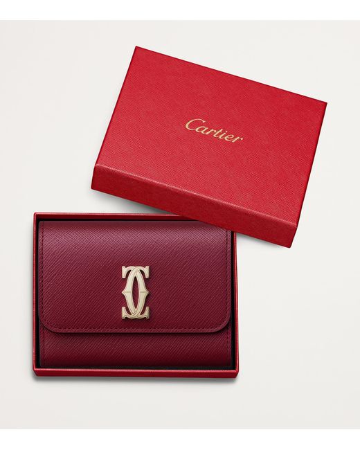 Cartier Red Mini Leather C De Wallet