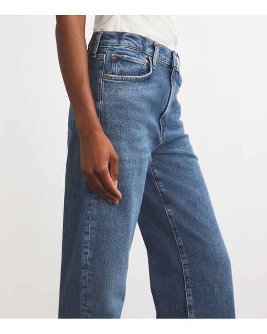 Agolde Blue Harper Mid-Rise Straight Jeans