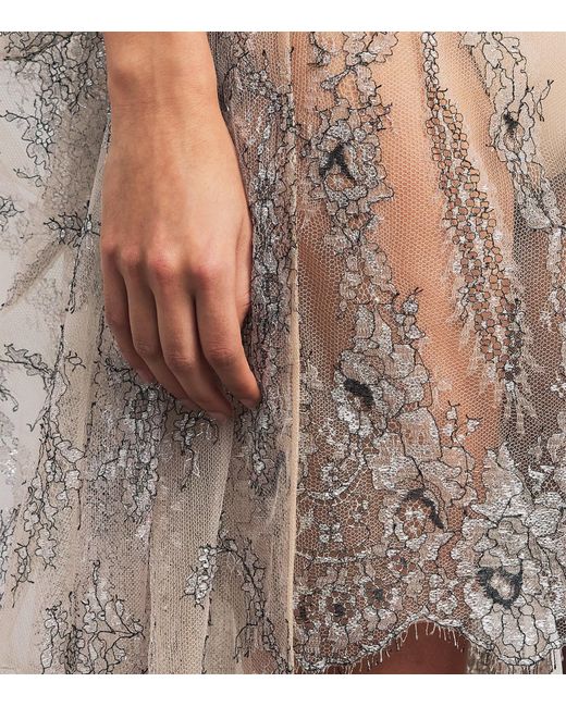 Rosamosario Natural Embroidered Mini Nightdress