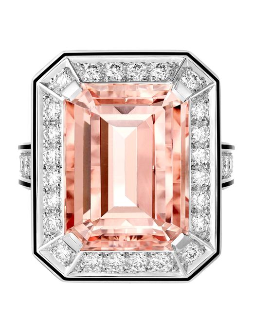 Boucheron Pink Diamond And Morganite Vendôme Liseré Ring