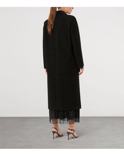 Marina Rinaldi Black Longline Belted Coat