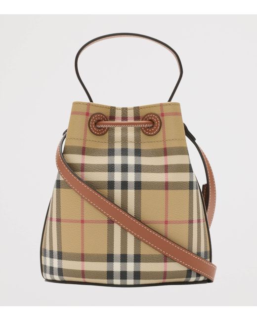 Burberry Brown Mini Check Bucket Bag